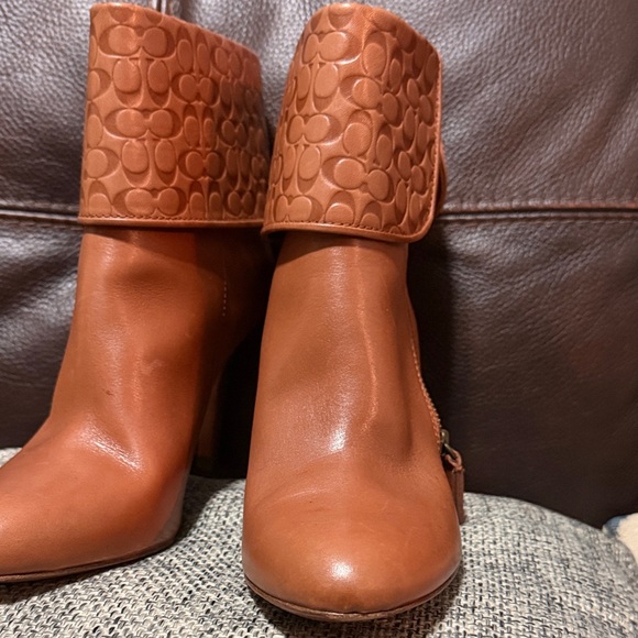 Coach Shoes - Coach Women's camel brown Leather Fold-Over Ankle Boots